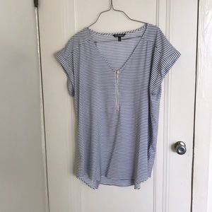 Express black and white striped top XL